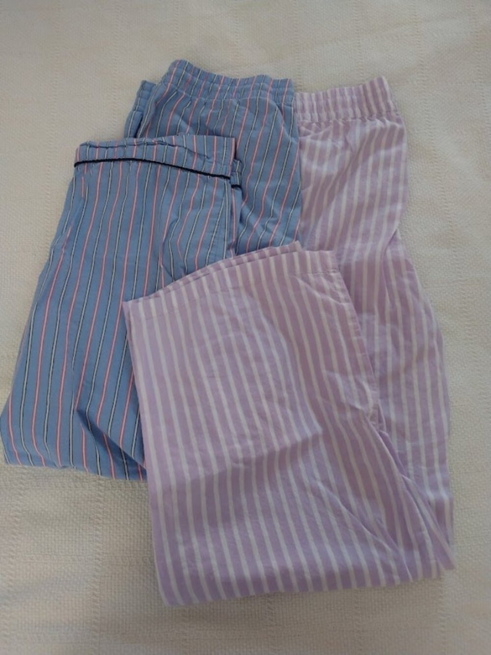 GAP Women's Striped Pajama Pants Cotton Size Small Blue Purple Lot of 2 Pairs